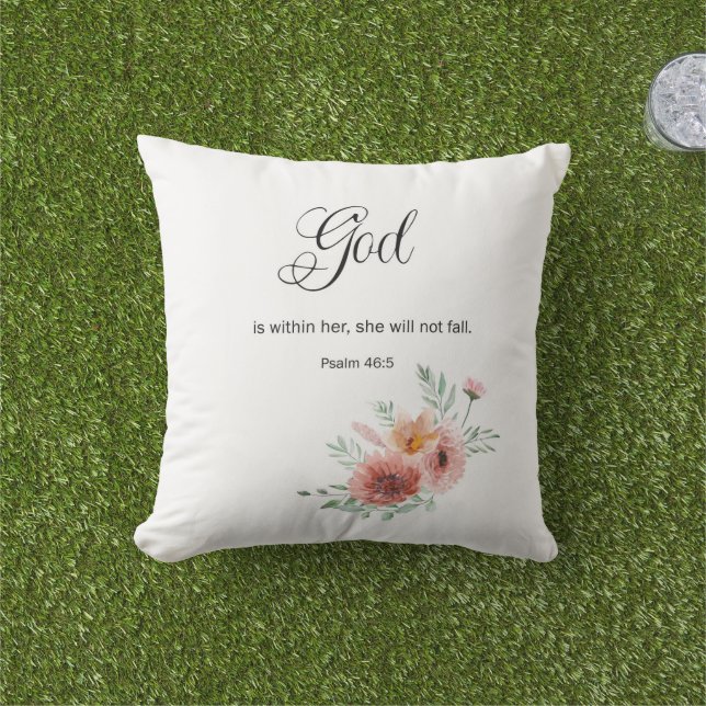 Coussin Verse de la Bible Florale (Herbe)