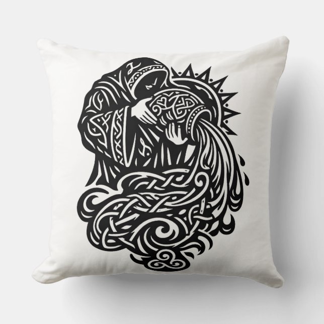 Coussin Verseau — Le Porteur d'Eau par BurnsInHell (Recto)