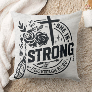 Coussin Verset biblique chrétienne inspirant