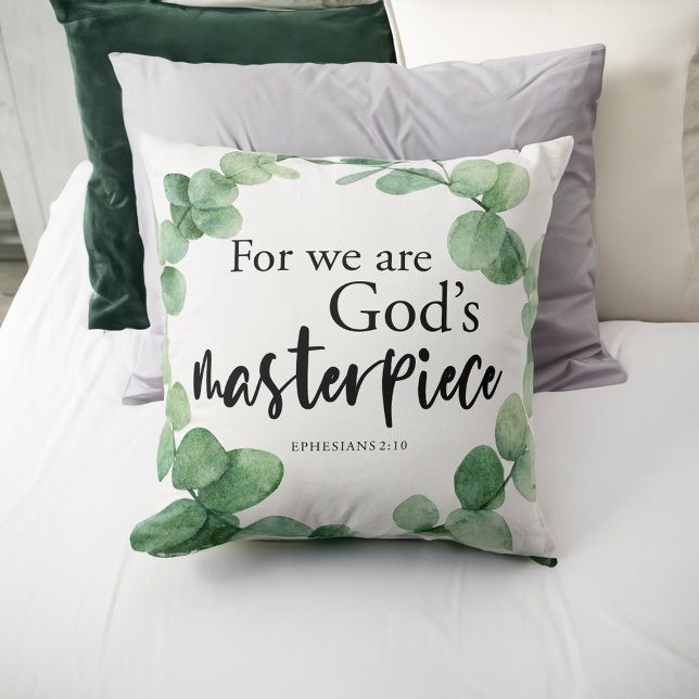 Coussin Verset biblique Nous sommes le chef-d'oeuvre de Di (Créateur téléchargé)