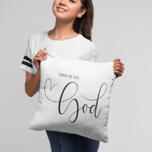 Coussin verset de la Bible Donne-le à Dieu Jetez l'oreille