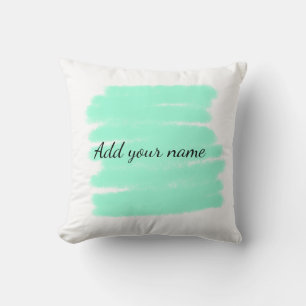Coussin Vert aquarelle ajouter nom message texte lancer