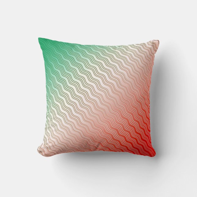 Coussin Vert argenté rouge (Recto)