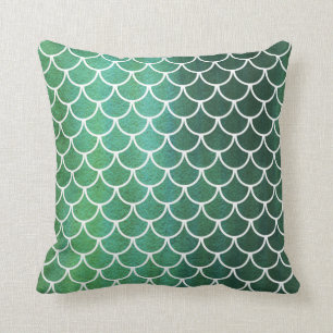 Coussin vert-bleu de lavage d'aquarelle d'échelle