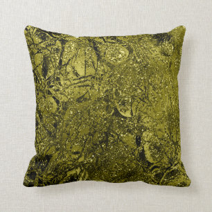 Coussin Vert Chartreuse abstrait scintillant de parties