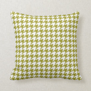 Coussin Vert Chartreuse de motif de pied-de-poule