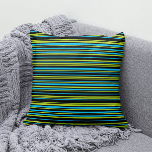 Coussin Vert citron bleu simple élégant motif