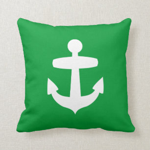 Coussin vert contemporain d'Ancre