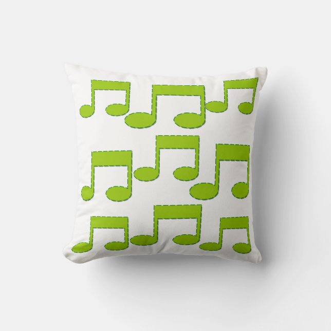 Coussin vert de coussin de thème de notes de (Recto)