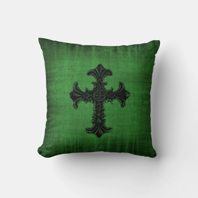 Coussin vert de regard de velours (Recto)