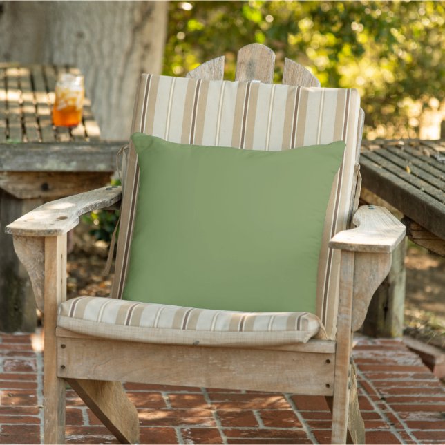 Coussin Vert de thym uni de couleur solide (Chaise)