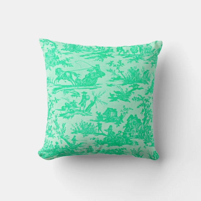 Coussin Vert écume de mer Toile (Recto)