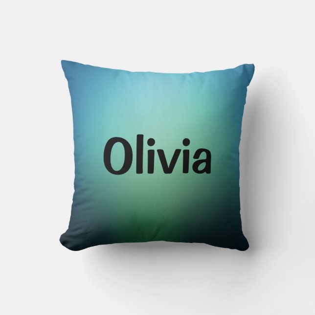Coussin Vert émeraude turquoise clair (Recto)