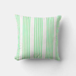 Coussin Vert et blanc cinq bandes motif