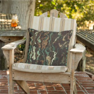 Coussin Vert et Brown abstrait