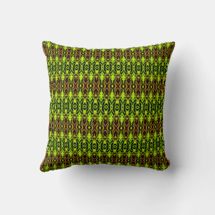 Coussin Vert et orange géométrique vibrant