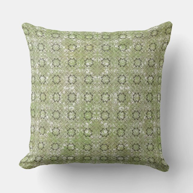 Coussin Vert, gris, bronze Motif Vintage (Recto)