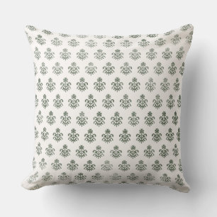 Coussin vert inspiré par l'impression de blocs ind