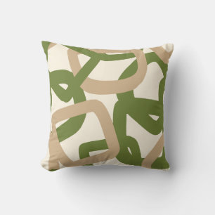 Coussin Vert olive Tangle carré