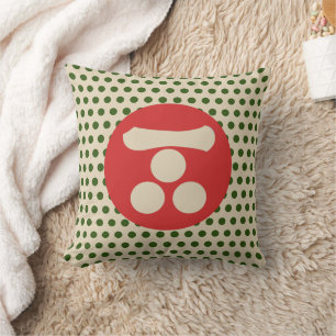 Coussin Vert Oriental Rouge Beige Mori Mon Japon Art