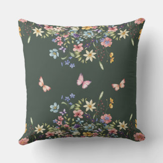 Coussin Vert Sage Botanique 