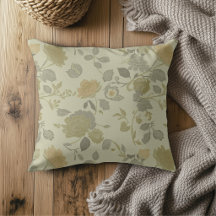 Vert sauge Olive Or Gris Moderne Floral de Ferme R