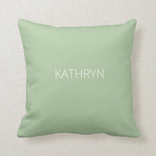Coussin vert sauge solide