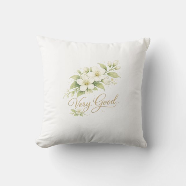 Coussin Very Good Floral Throw Pillow Elegant Design (Recto)
