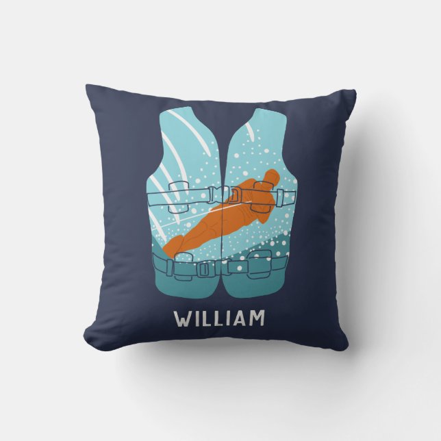 Coussin Veste de ski nautique Graphique Personnalisé (Recto)