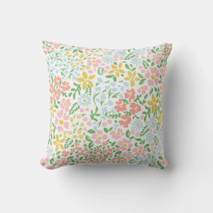 Coussin Vetor motif coloré floral transparent sur un blanc