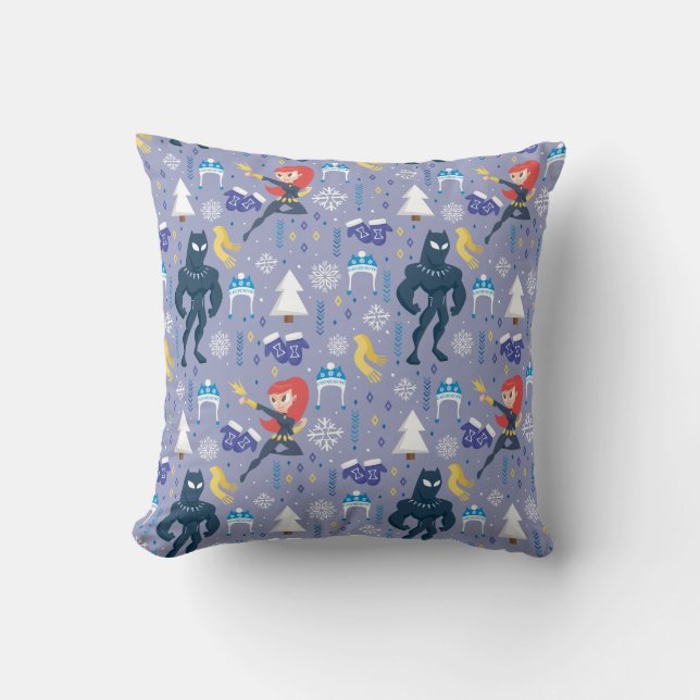 Coussin Veuve noire & motif hivernal de Black Panther (Recto)