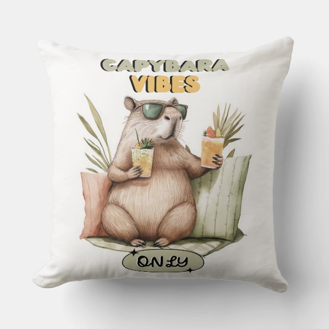 Coussin Vibes Capybara Seulement - Cuisin (Recto)