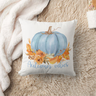 Coussin Vibes d'automne Citrouille bleu Jeu d'oreiller