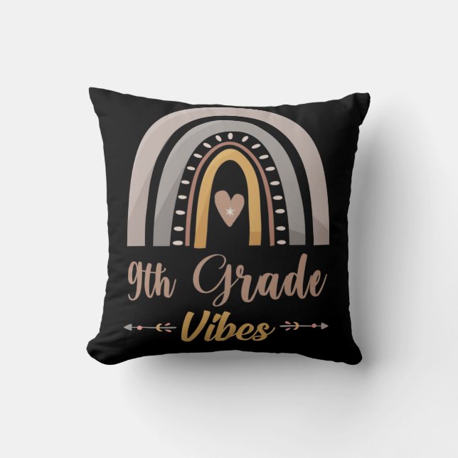 Coussin Vibes de 9e année Arc en ciel Neuvième année Retou (Recto)