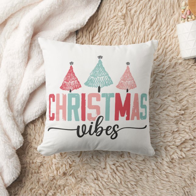 Coussin Vibes de Noël - Festive Tree Design (Couverture)