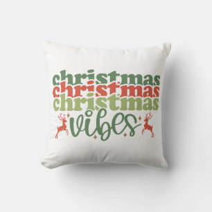 Coussin Vibes de Noël Retro Vacances de Noël Super