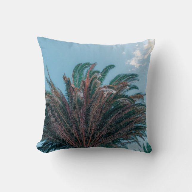 Coussin Vibes d'été Palm Tree Feuilles Pale Green (Recto)