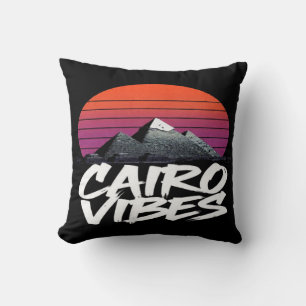 Coussin Vibes du Caire Vintage Style de rue égyptien & V