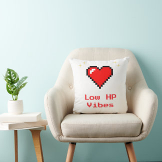 Coussin Vibes HP basse - Pixel Heart Gamer Jeu d'oreiller