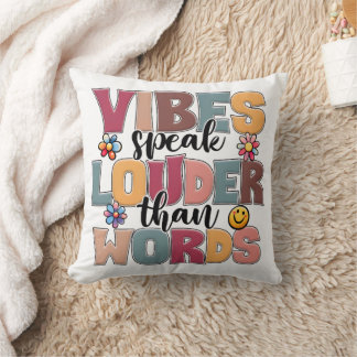 Coussin Vibes Parle Plus Fort Que Les Mots Rétro Typograph