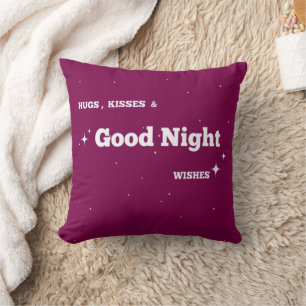 Coussin "Vibes positives de bonne nuit" avec des vœux