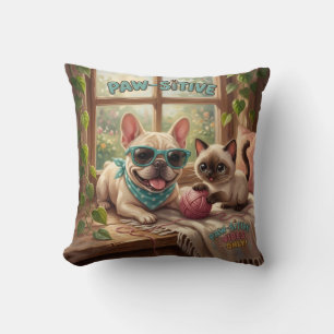 Coussin Vibes Positives pour les Pattes Uniquement Collage