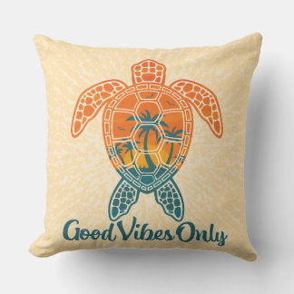 Coussin Vibes Positives Uniquement Design Tortue de Mer Co