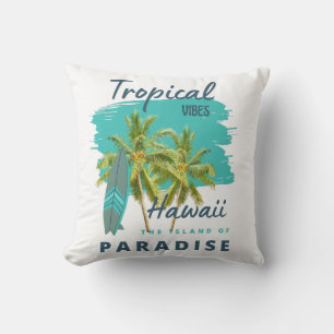 Coussin Vibes Tropicales Hawaï Île du Paradis