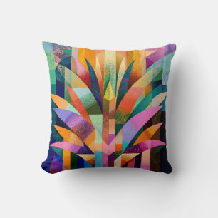 Coussin vibrant abstrait Agave 