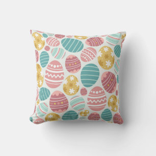 Coussin Vibrant Motif d'oeufs de Pâques