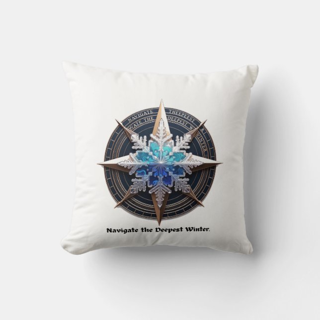 Coussin Vibrant Snowflake T-Shirt, Compass Metallic Art (Recto)