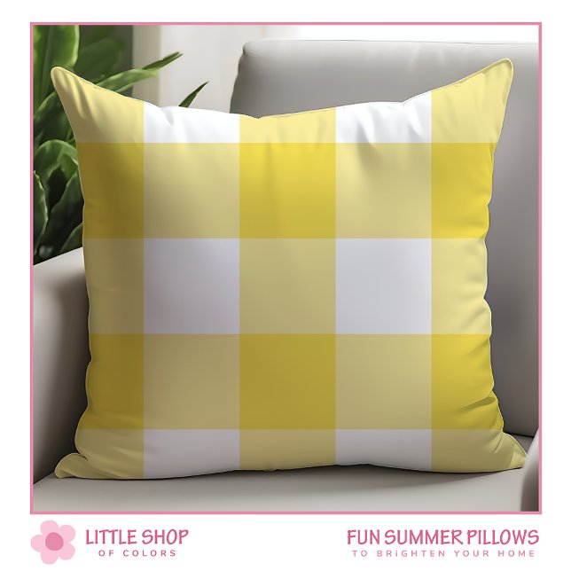 Coussin Vichy Buffalo Jaune (Créateur téléchargé)