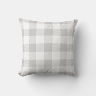 Coussin Vichy gris et blanc Buffle