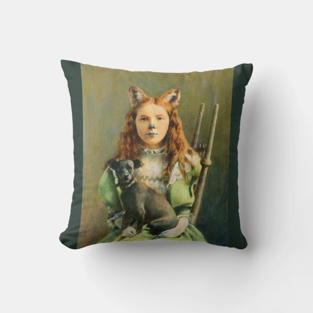 Coussin Victorian Fox Girl Thailler Cushion (Recto)